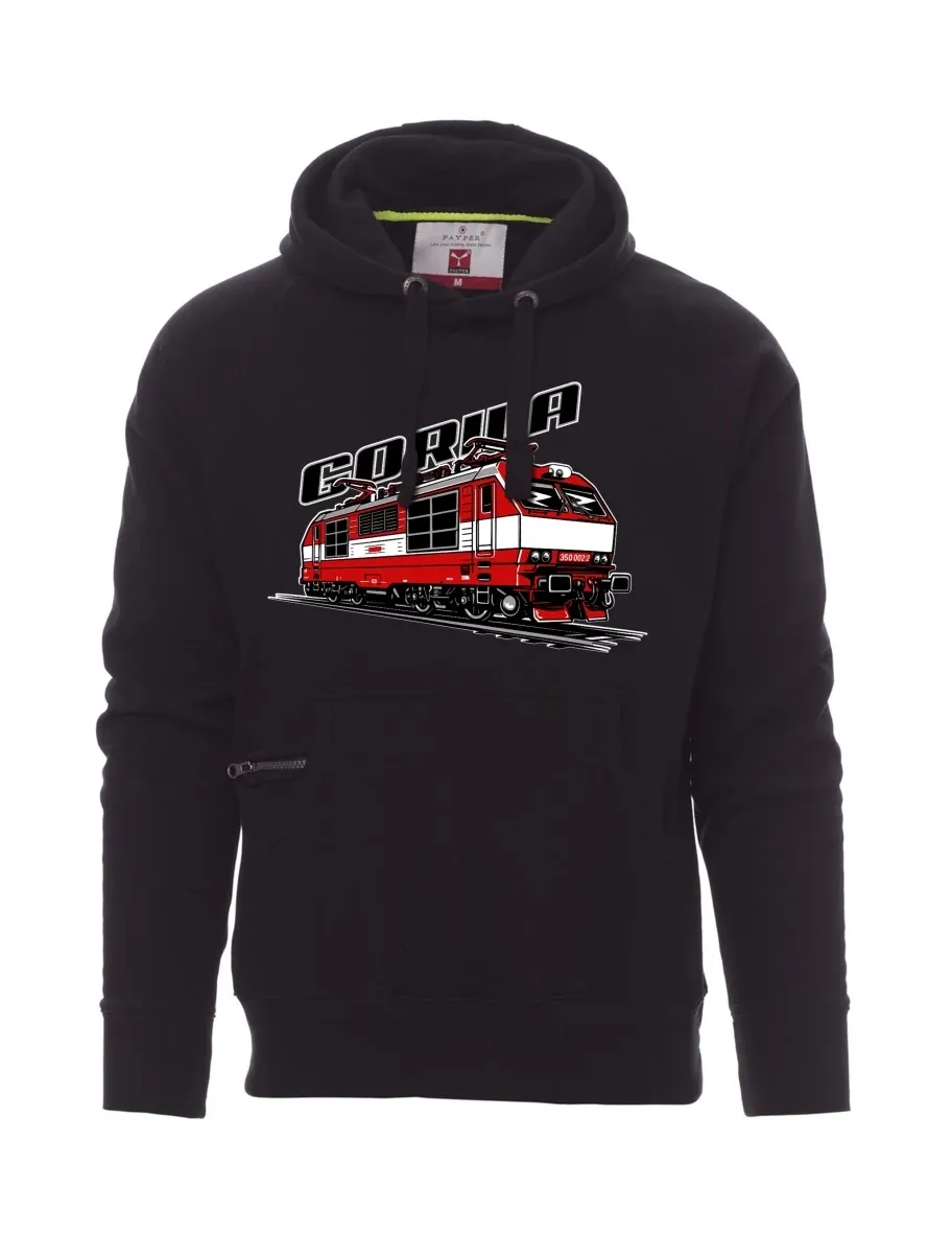 Schwarzes Sweatshirt für Männer Lokomotive 350 „Gorila“