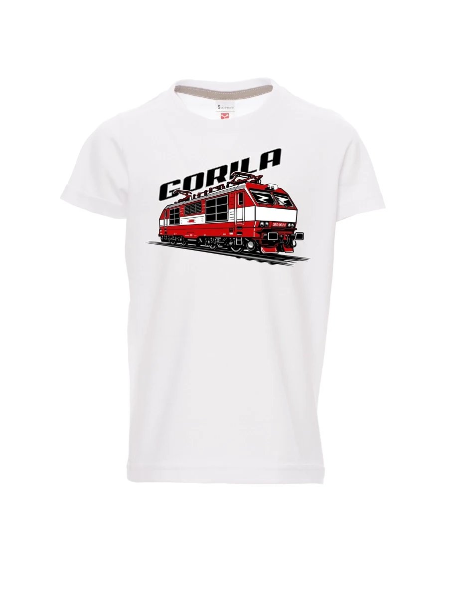 Weißes Kinder T-Shirt Lokomotive 350 „Gorila“