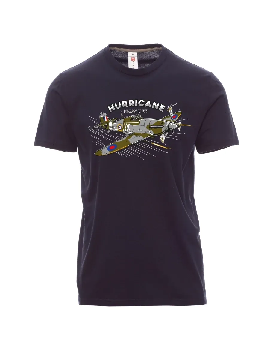 Marine T-Shirt für Männer Flugzeug Hurricane Hawker