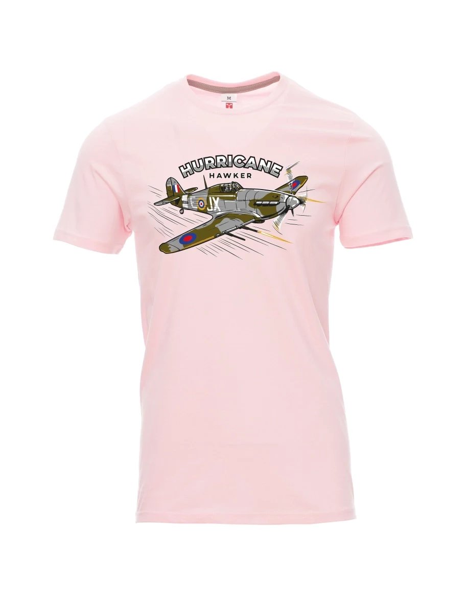 Hell-Pink T-Shirt für Männer Flugzeug Hurricane Hawker