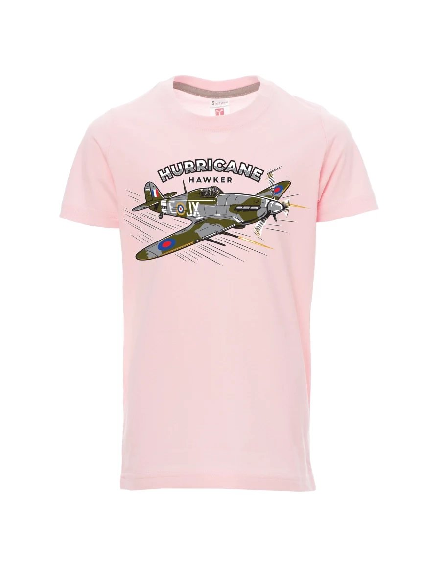 Hell-Pink Kinder T-Shirt Flugzeug Hurricane Hawker