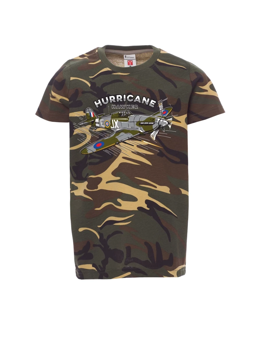 Tarnung Kinder T-Shirt Flugzeug Hurricane Hawker