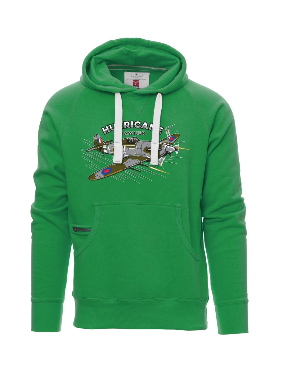 Grünes Sweatshirt für Männer Flugzeug Hurricane Hawker