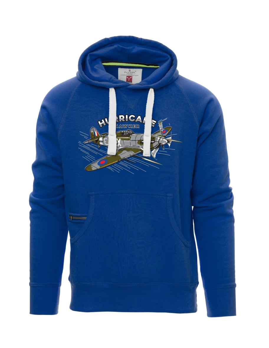 Blaues Sweatshirt für Männer Flugzeug Hurricane Hawker