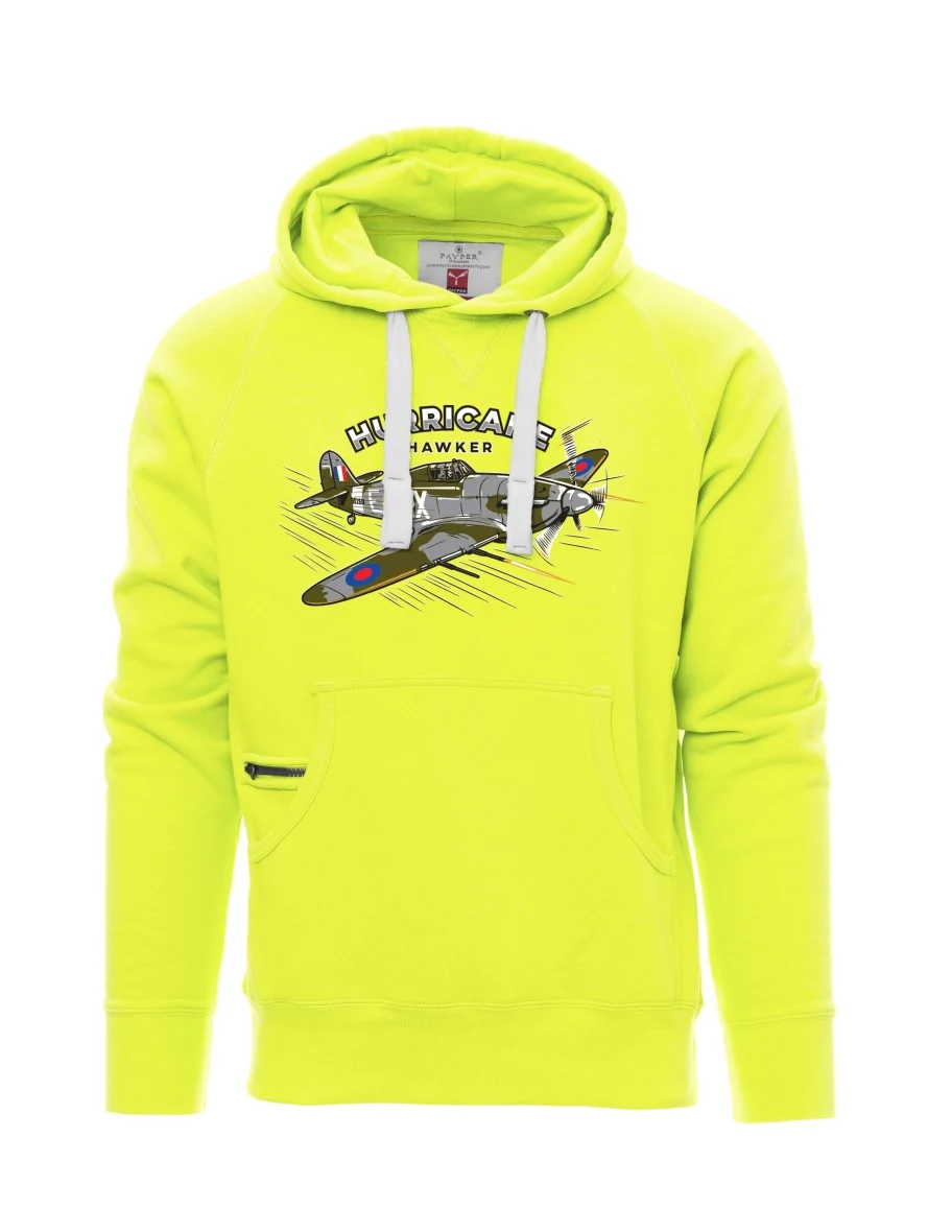 Fluoreszierendes Sweatshirt für Männer Flugzeug Hurricane Hawker