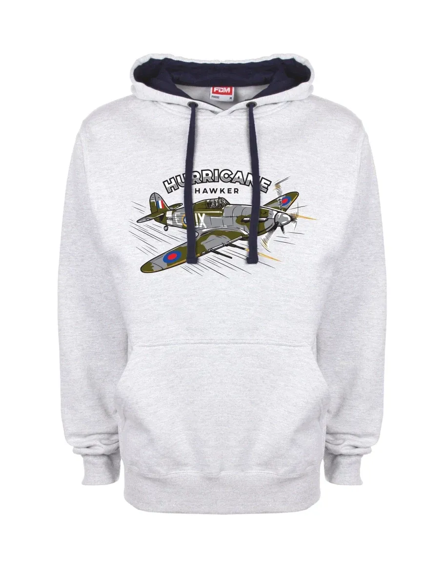 Blau-graues Sweatshirt Flugzeug Hurricane Hawker