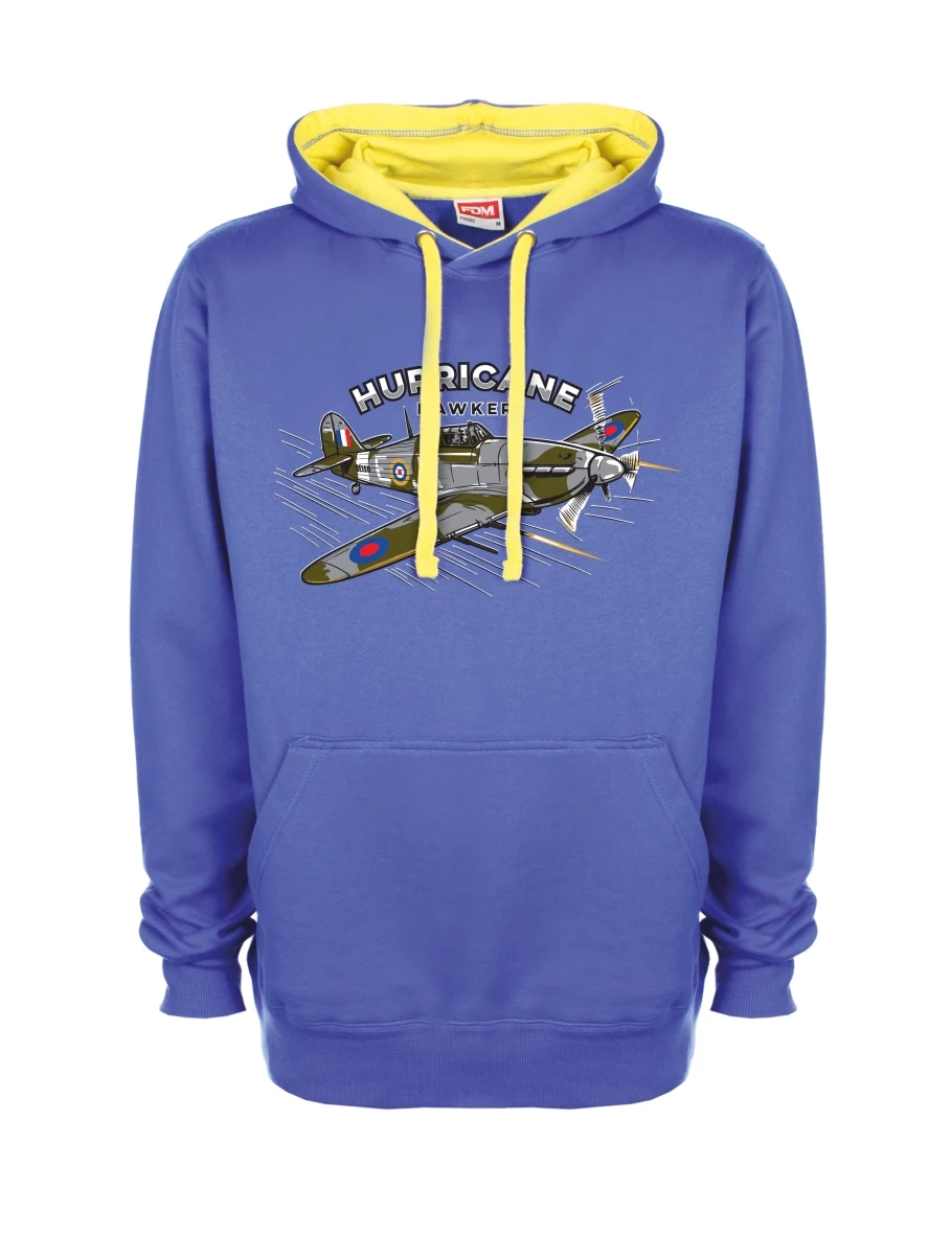 Gelb-blaues Sweatshirt Flugzeug Hurricane Hawker