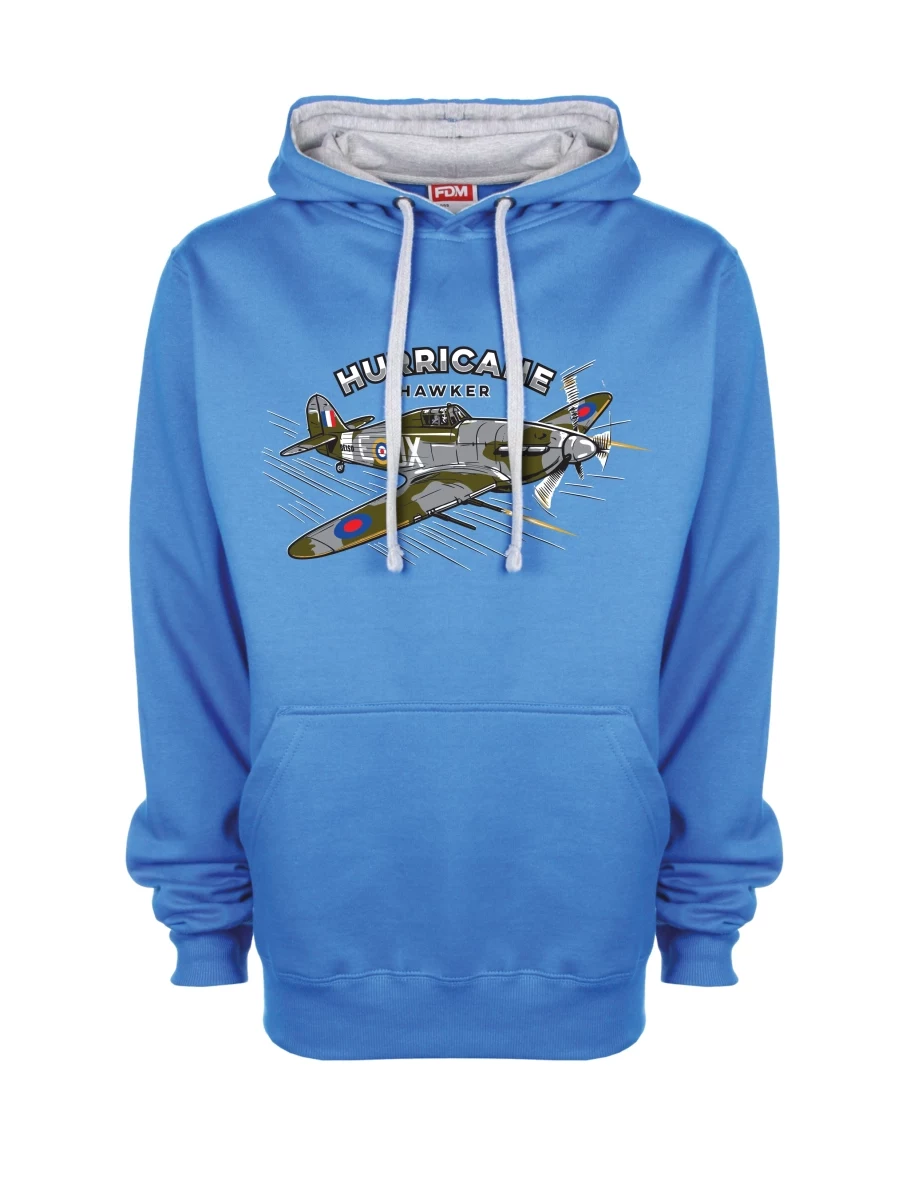 Grau-blaues Sweatshirt Flugzeug Hurricane Hawker