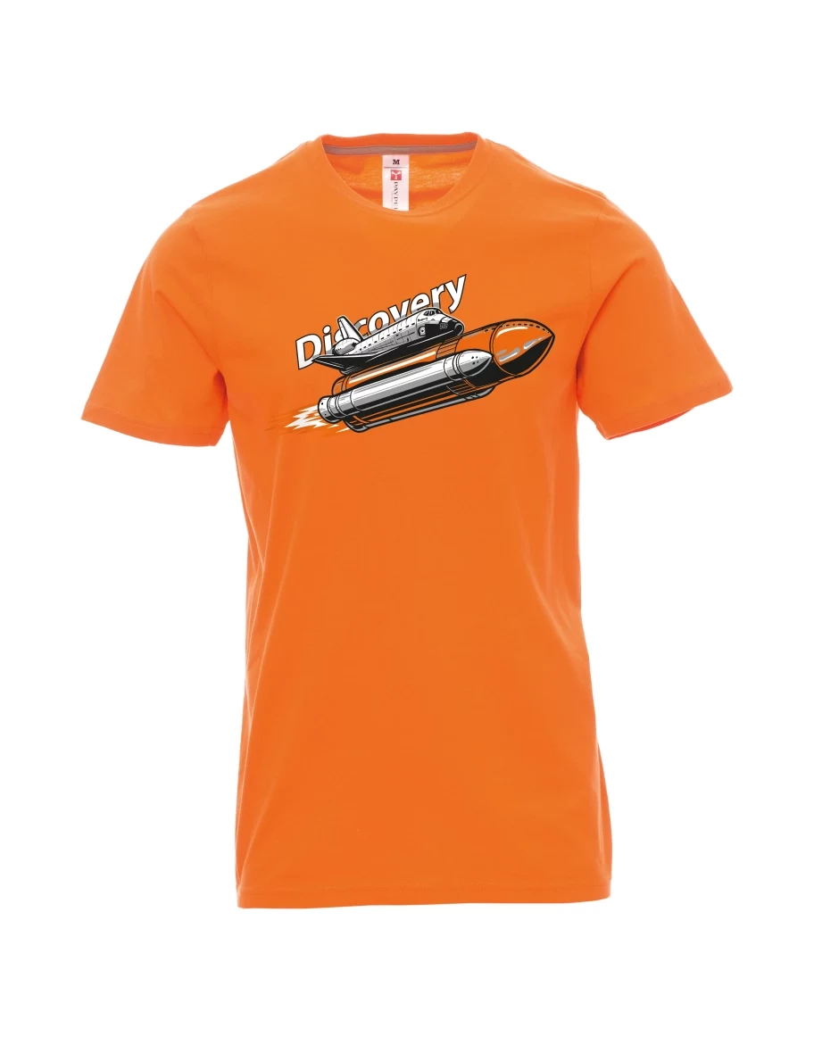 Orange T-Shirt für Männer Raumfähre Discovery