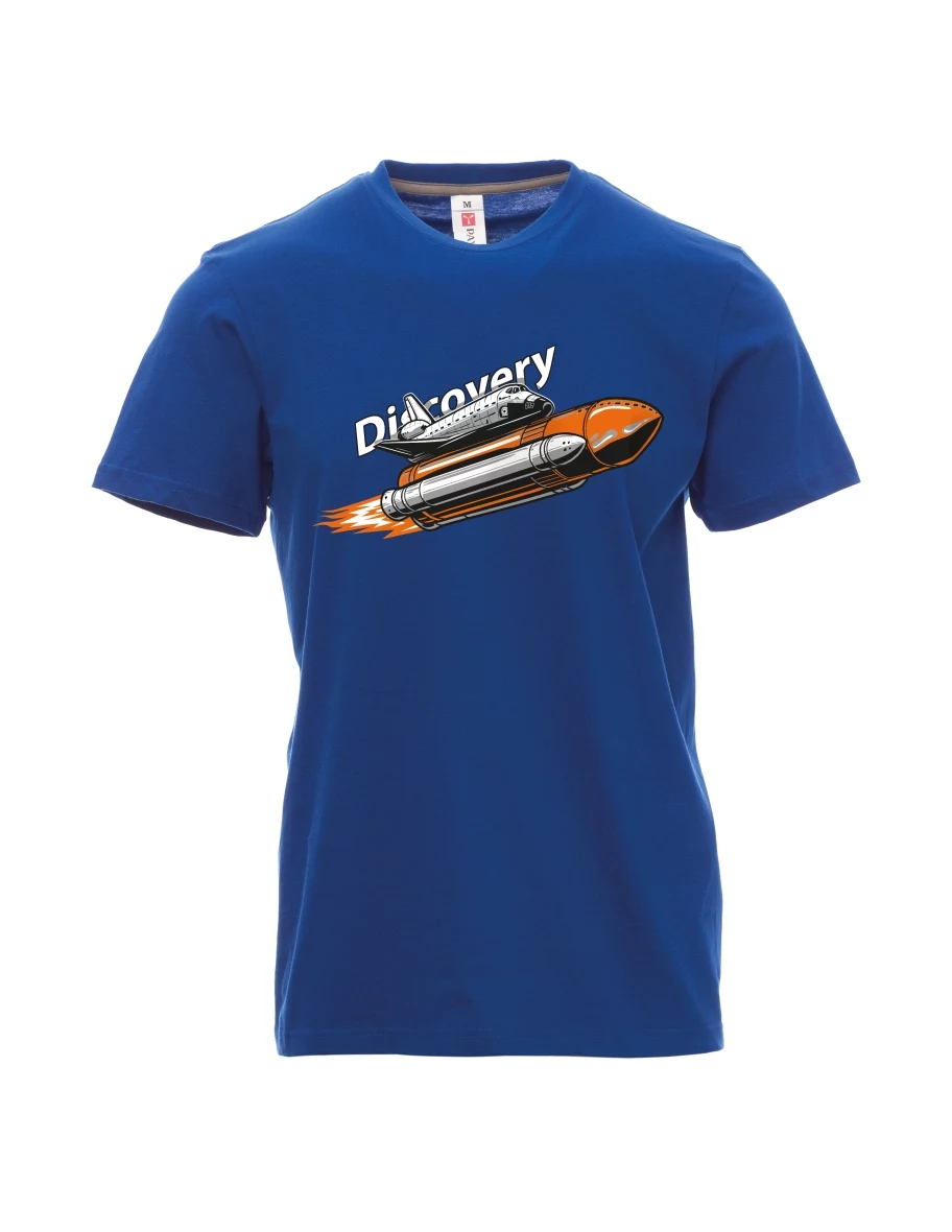 Blaues T-Shirt für Männer Raumfähre Discovery