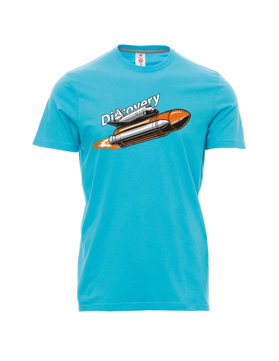 Atoll-blaues T-Shirt für Männer Raumfähre Discovery
