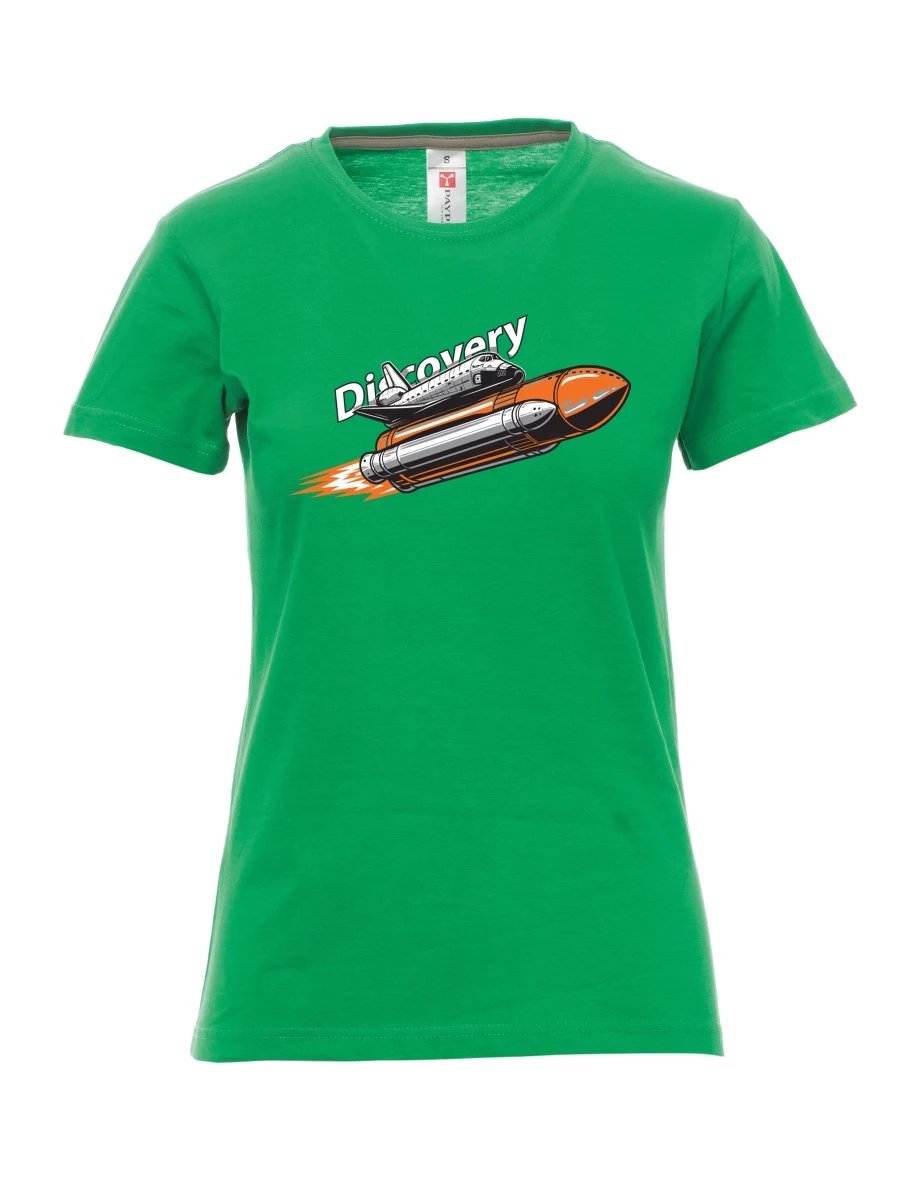 Grünes T-Shirt für Damen Raumfähre Discovery