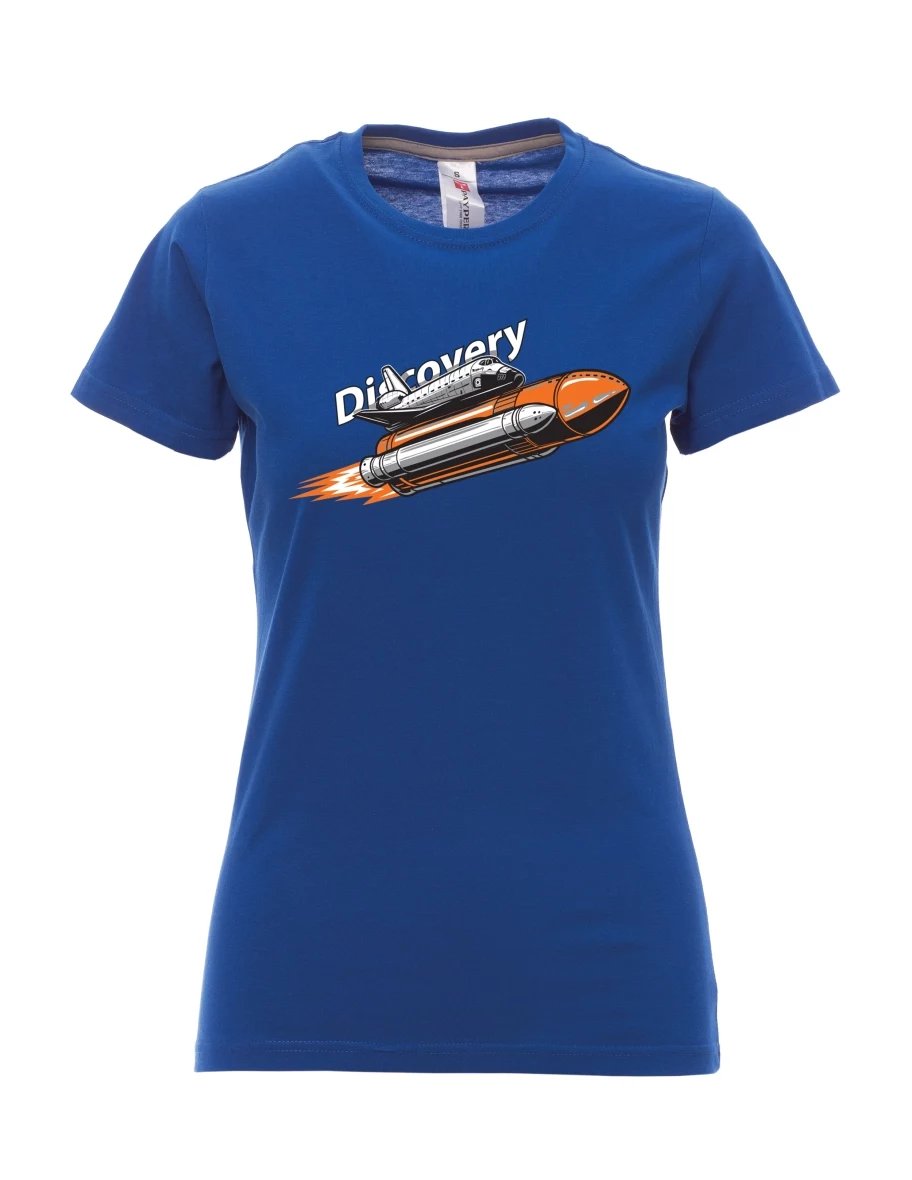 Königsblaues T-Shirt für Damen Raumfähre Discovery