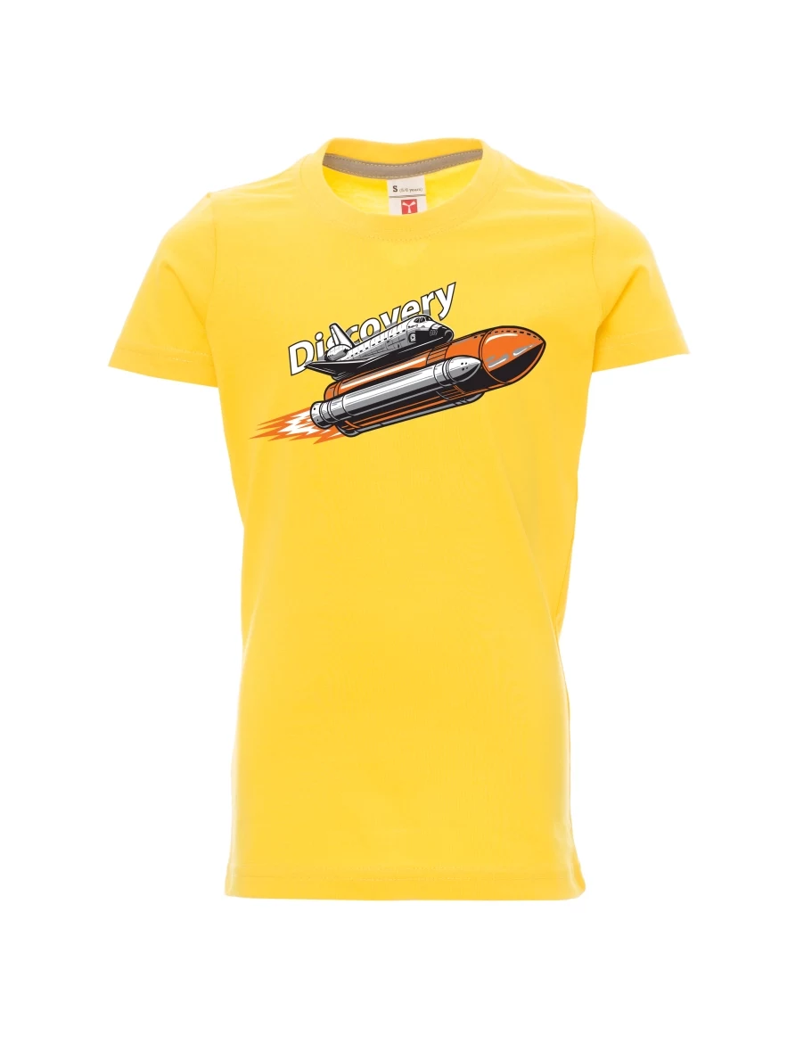 Gelbes Kinder T-Shirt Raumfähre Discovery