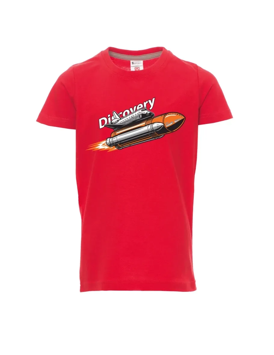 Rotes Kinder T-Shirt Raumfähre Discovery