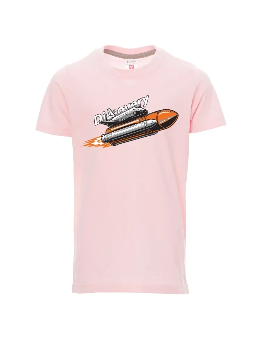 Hell-Pink Kinder T-Shirt Raumfähre Discovery
