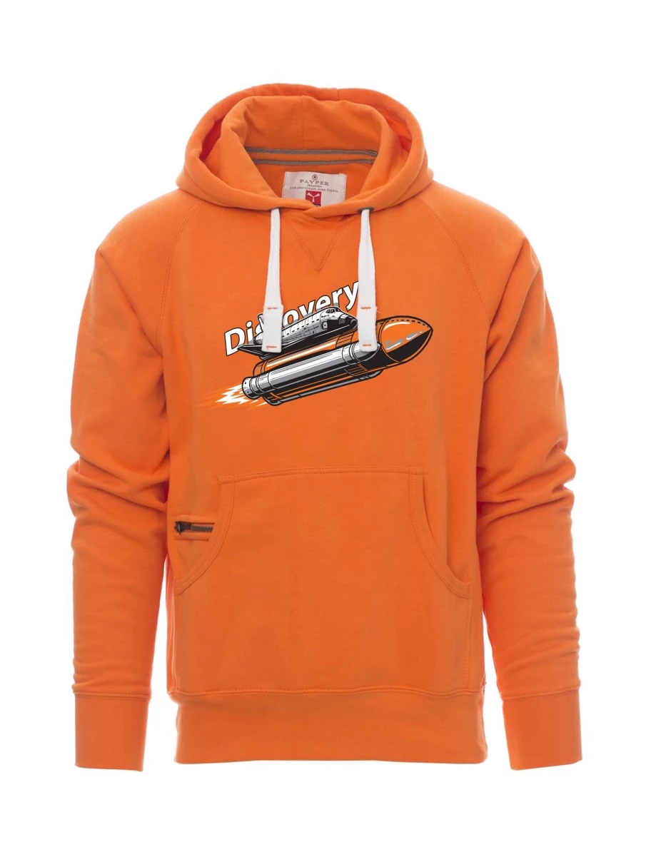 Orange Sweatshirt für Männer Raumfähre Discovery