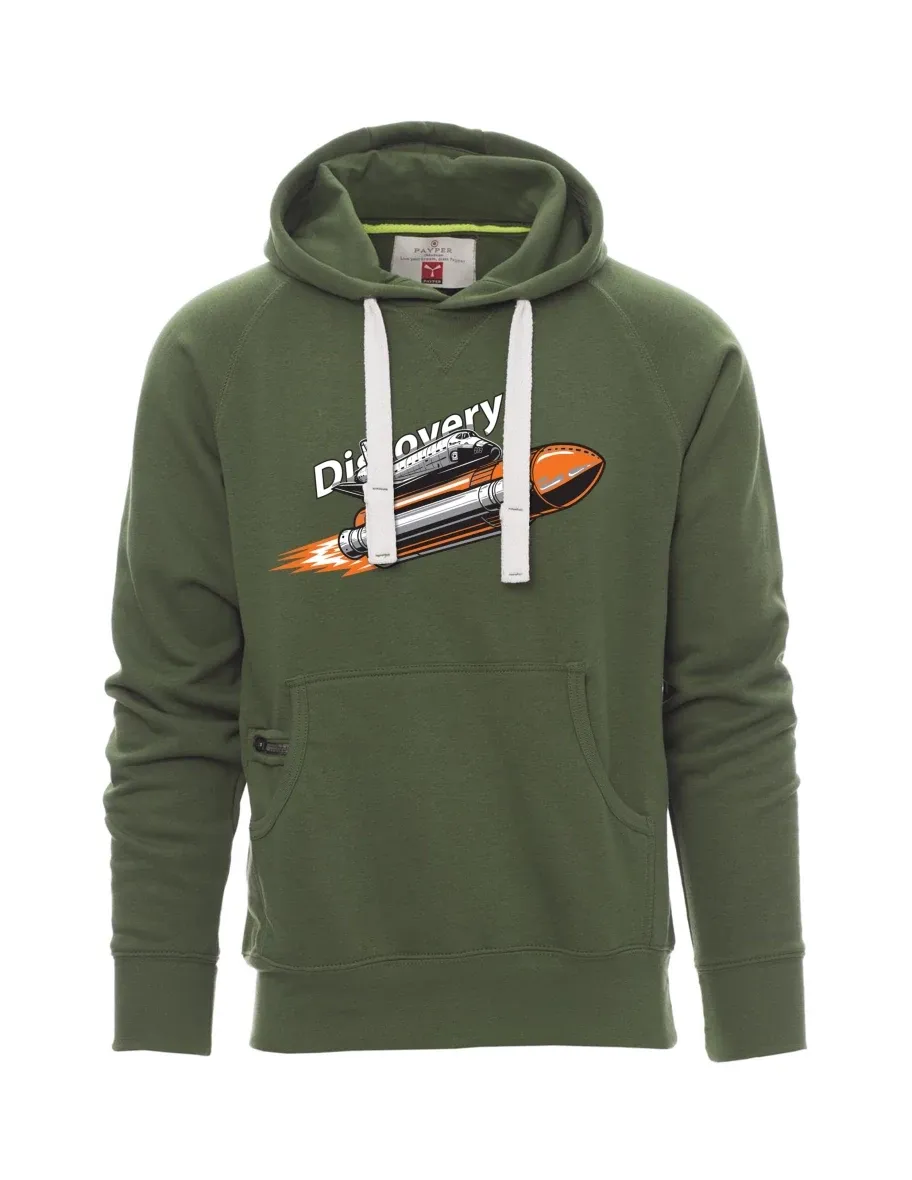 Dunkelgrünes Sweatshirt für Männer Raumfähre Discovery