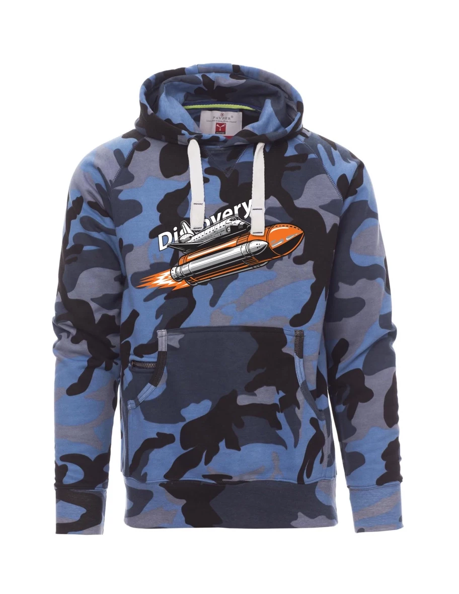 Tarnung blaues Sweatshirt für Männer Raumfähre Discovery