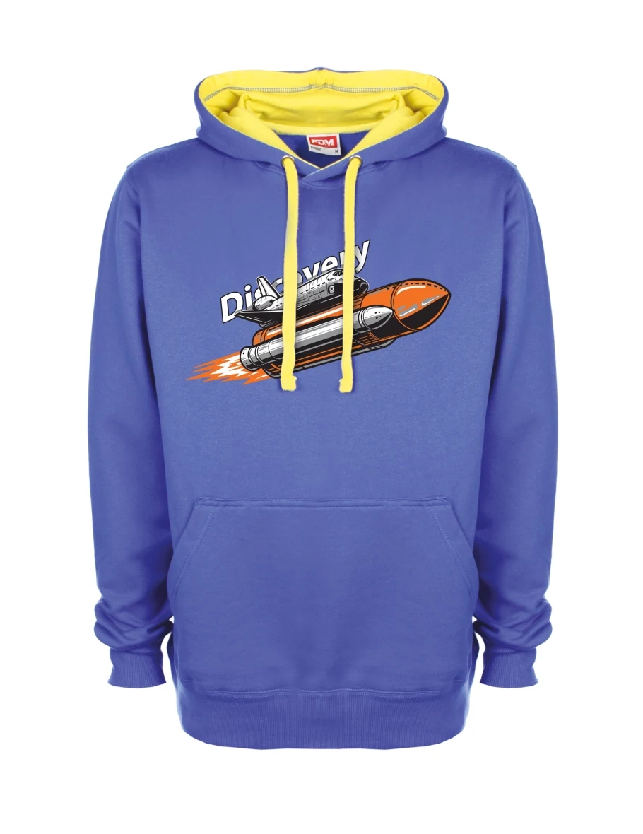 Gelb-blaues Sweatshirt Raumfähre Discovery