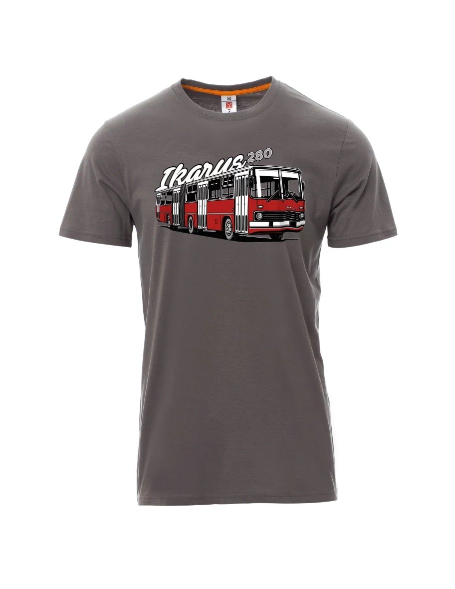 Graues T-Shirt für Männer Autobus Ikarus 280