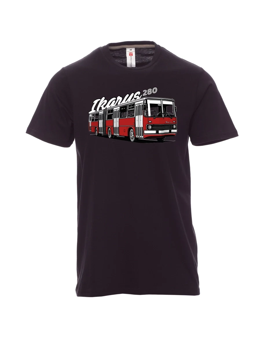 Schwarzes T-Shirt für Männer Autobus Ikarus 280