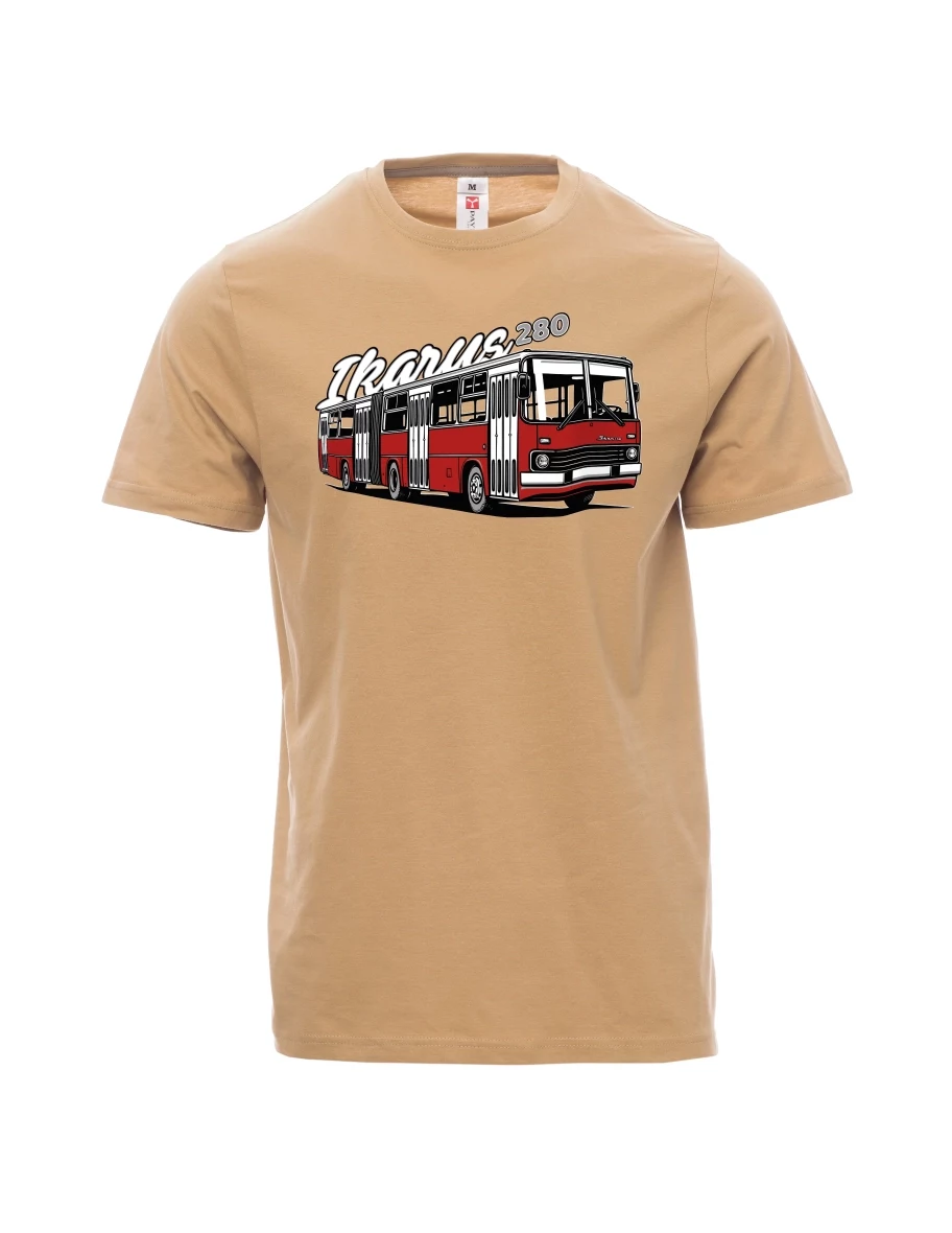 Braunes T-Shirt für Männer Autobus Ikarus 280