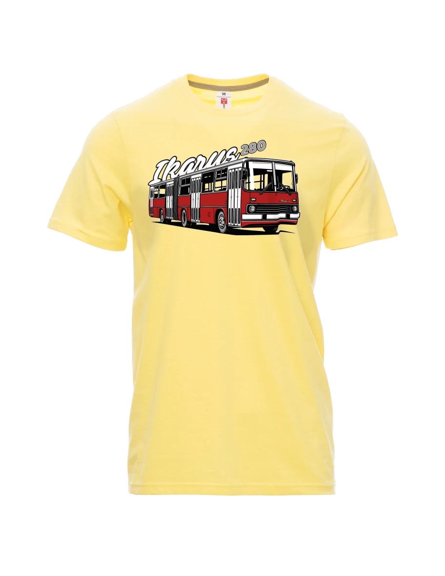 Hellgelb T-Shirt für Männer Autobus Ikarus 280
