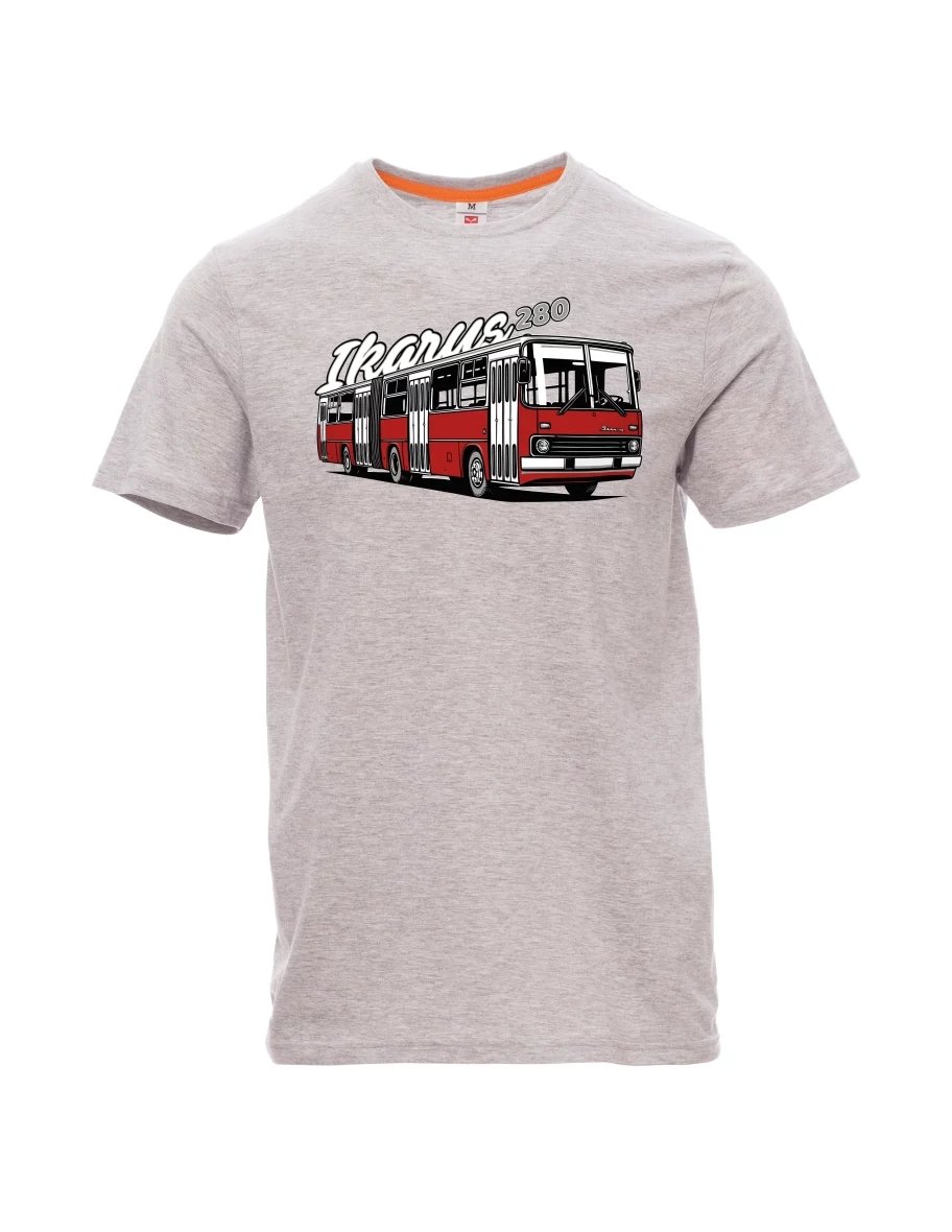 Grau melange T-Shirt für Männer Autobus Ikarus 280