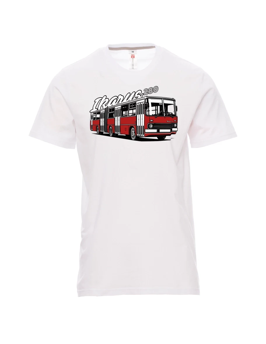 Weißes T-Shirt für Männer Autobus Ikarus 280