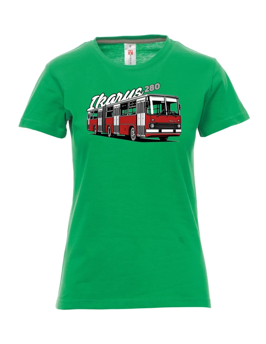 Grünes T-Shirt für Damen Autobus Ikarus 280