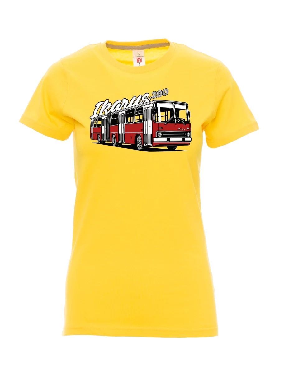 Gelbes T-Shirt für Damen Autobus Ikarus 280
