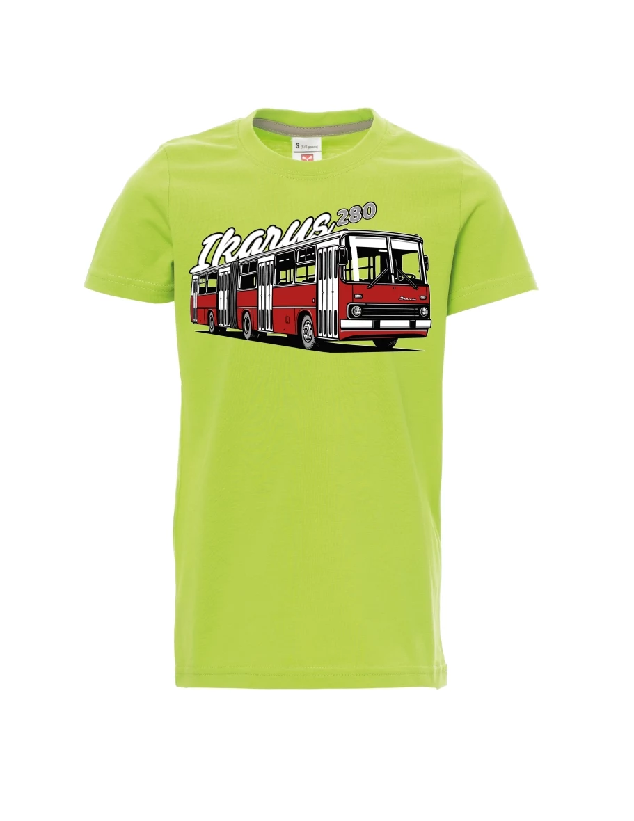 Hellgrünes Kinder T-Shirt Autobus Ikarus 280