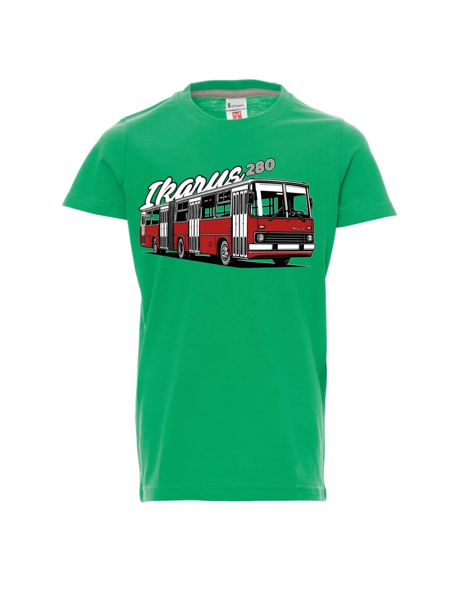 Grünes Kinder T-Shirt Autobus Ikarus 280