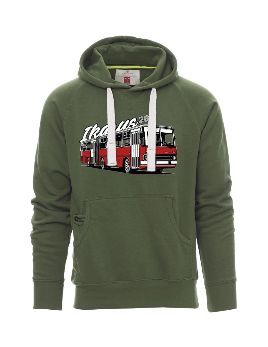 Dunkelgrünes Sweatshirt für Männer Autobus Ikarus 280