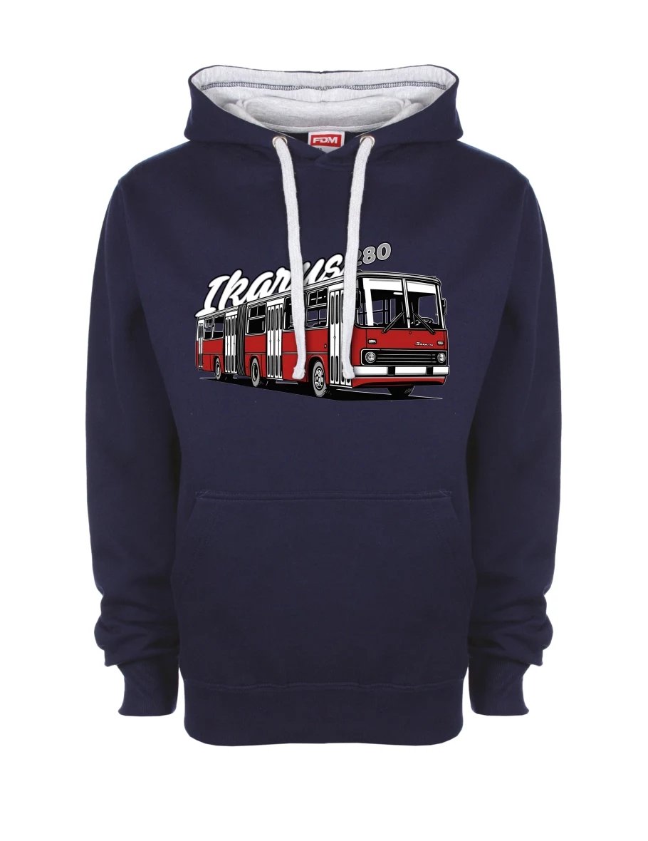 Grau-marines Sweatshirt Autobus Ikarus 280