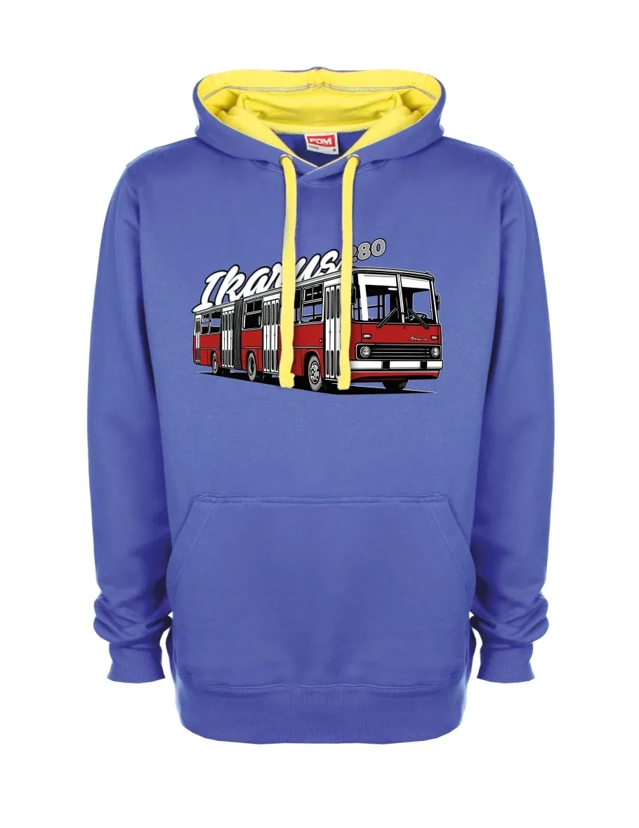 Gelb-blaues Sweatshirt Autobus Ikarus 280