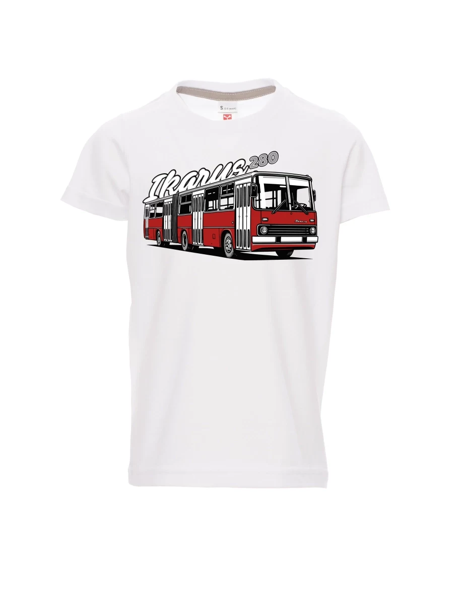 Weißes Kinder T-Shirt Autobus Ikarus 280