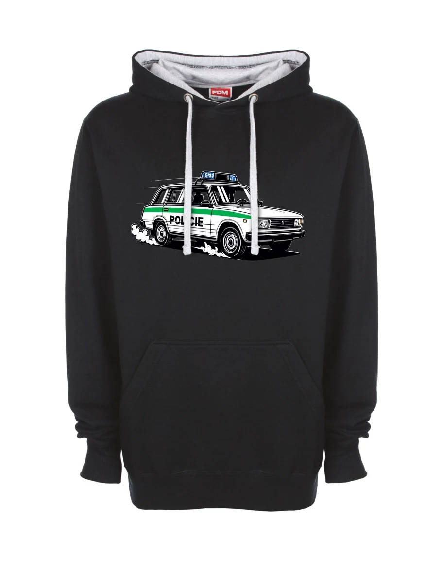 Grau-schwarzes Sweatshirt Automobil VAZ 2104 POLIZEI