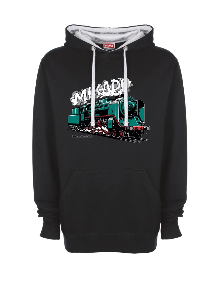 Grau-schwarzes Sweatshirt Lokomotive 387.0 „MIKADO“