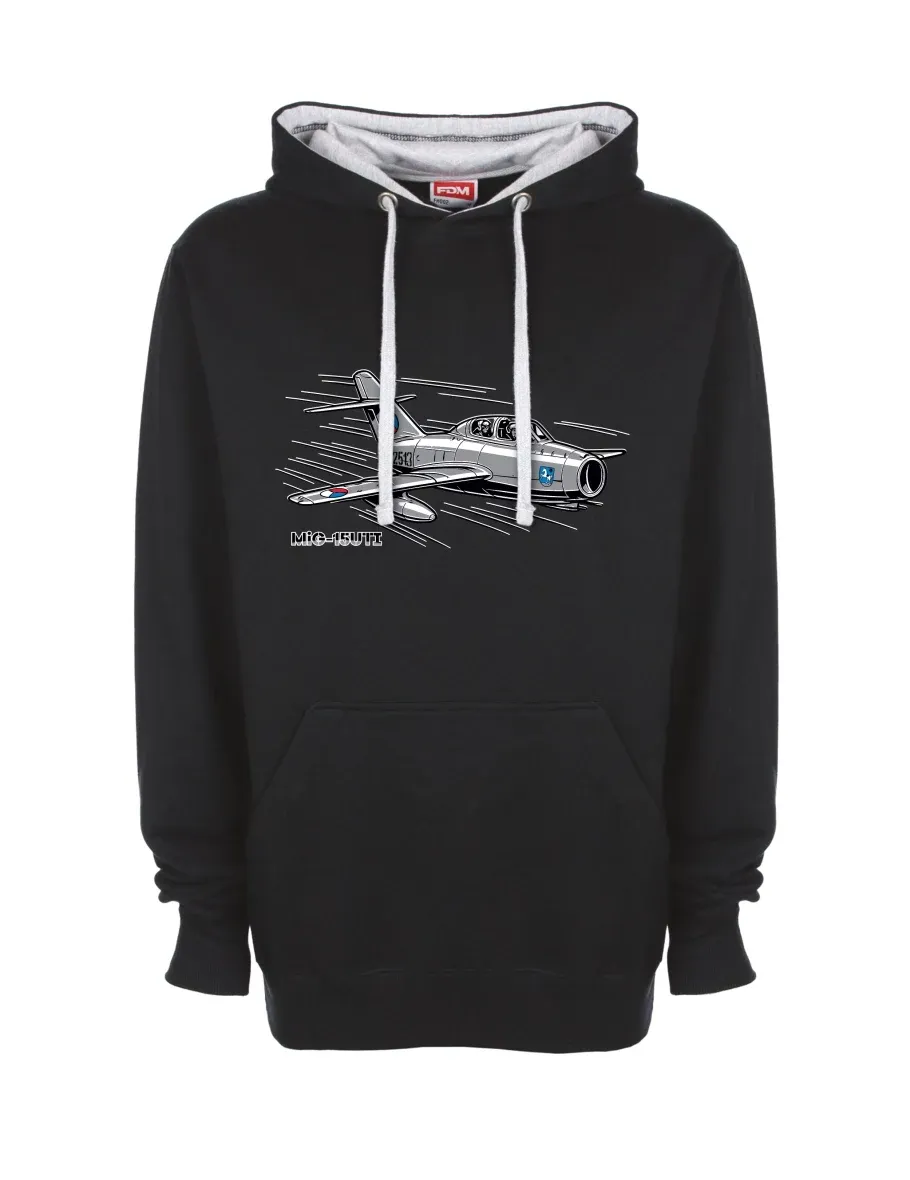 Grau-schwarzes Sweatshirt Flugzeug MiG-15UTI
