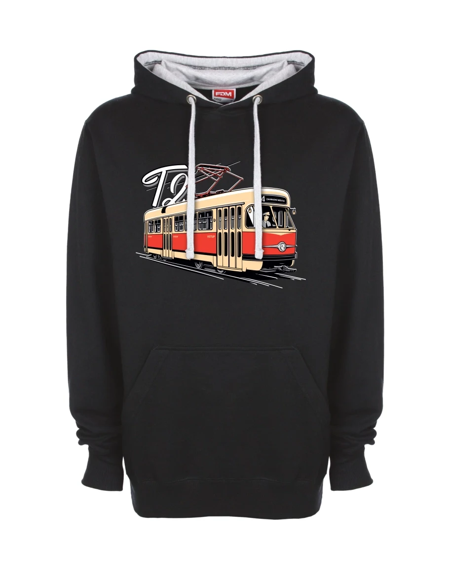 Grau-schwarzes Sweatshirt Straßenbahn T2