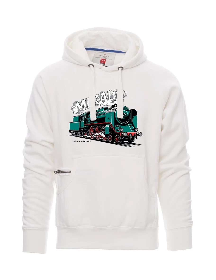 Weißes Sweatshirt für Männer Lokomotive 387.0 „MIKADO“