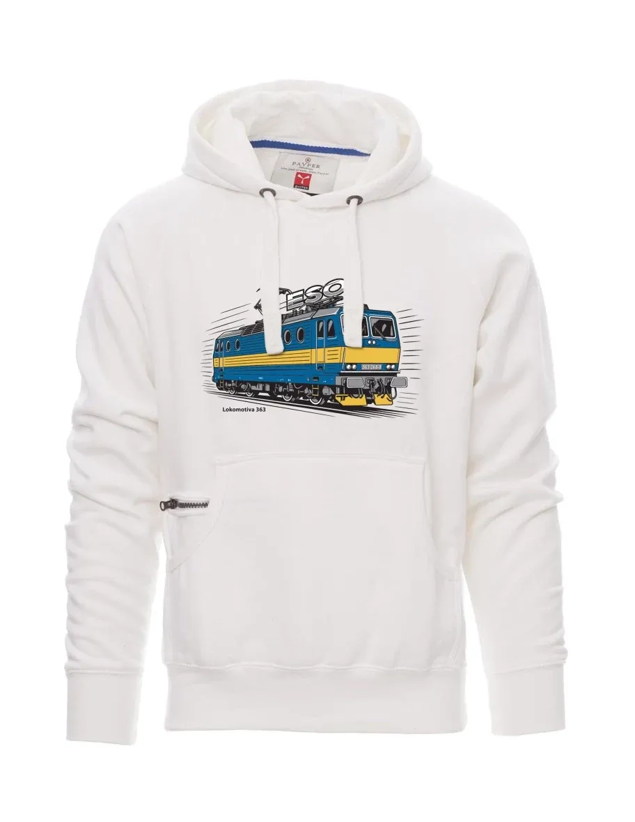 Weißes Sweatshirt für Männer Lokomotive 363 „ESO“