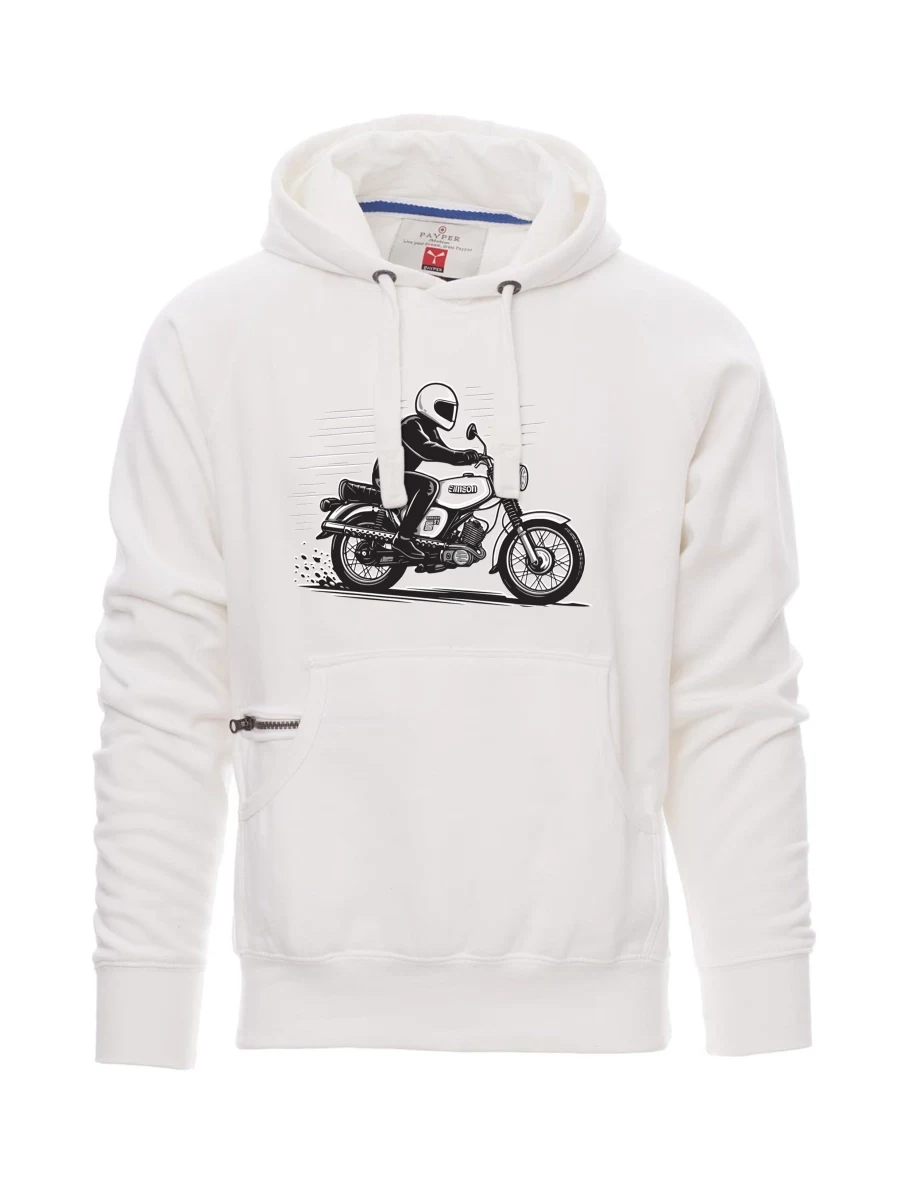 Weißes Sweatshirt für Männer Motorrad Enduro S51
