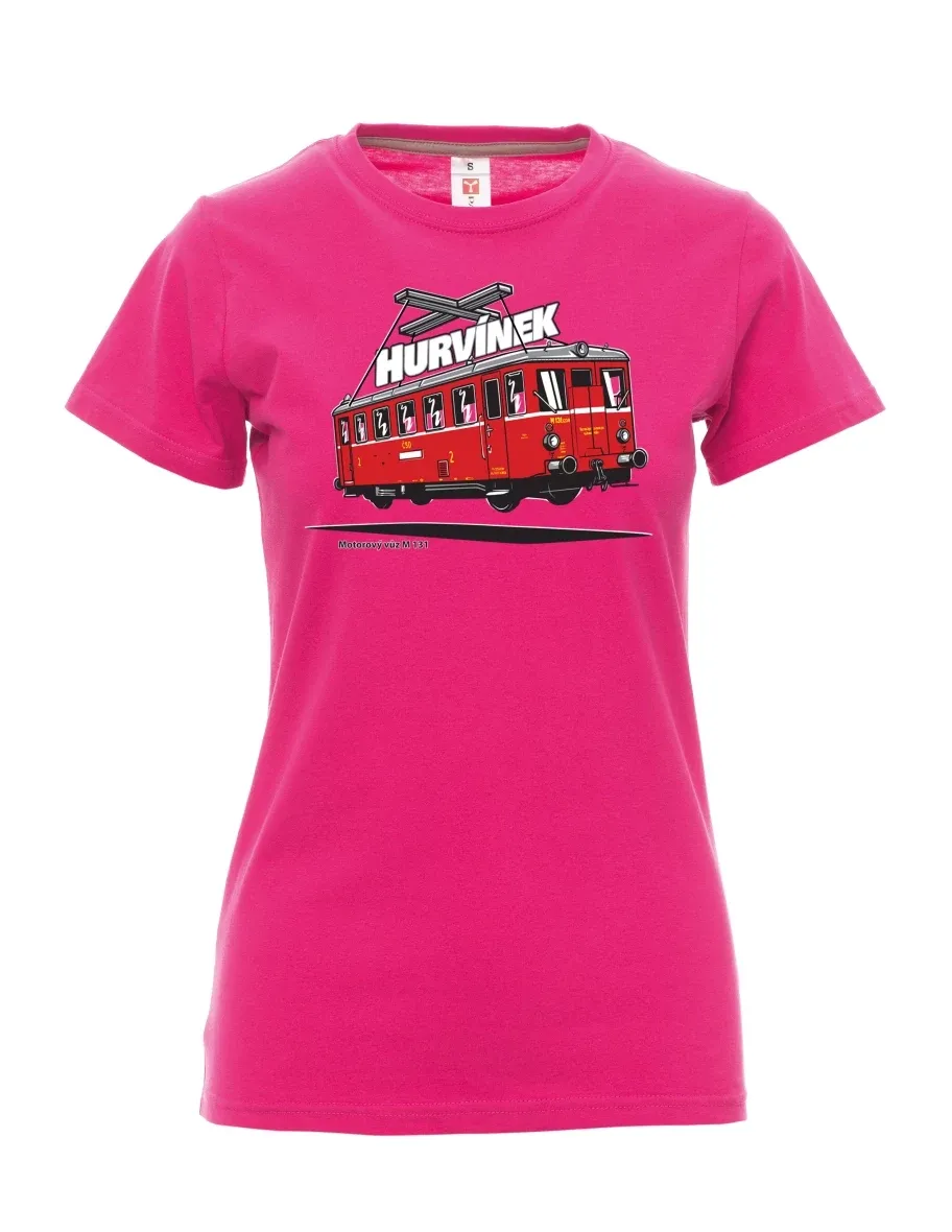 Rosa T-Shirt für Damen Triebwagen M 131 „Hurvínek“