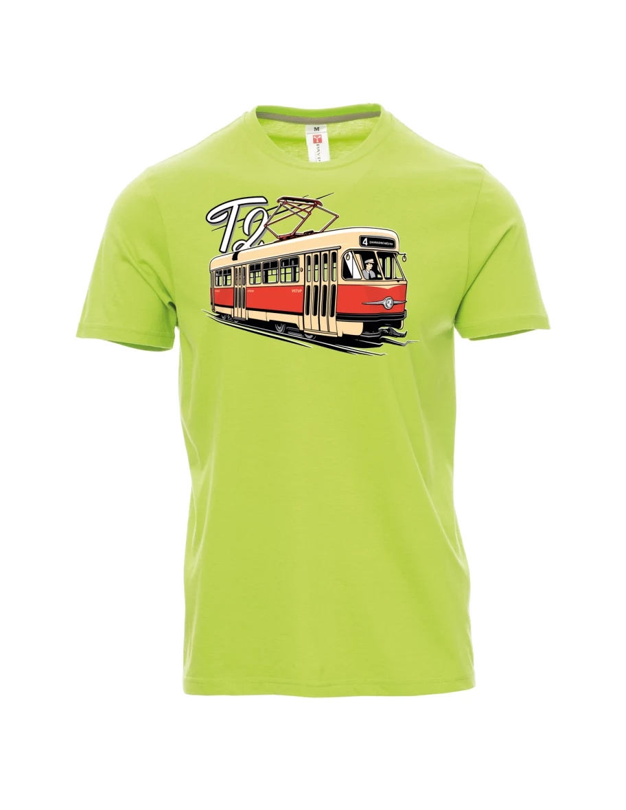 Hellgrünes T-Shirt für Männer Straßenbahn T2
