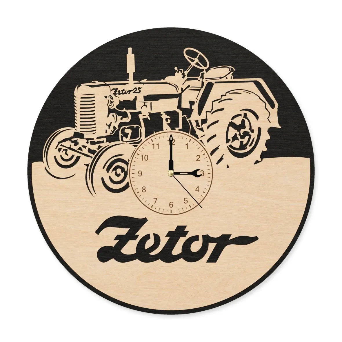Holzwanduhr – Traktor 25
