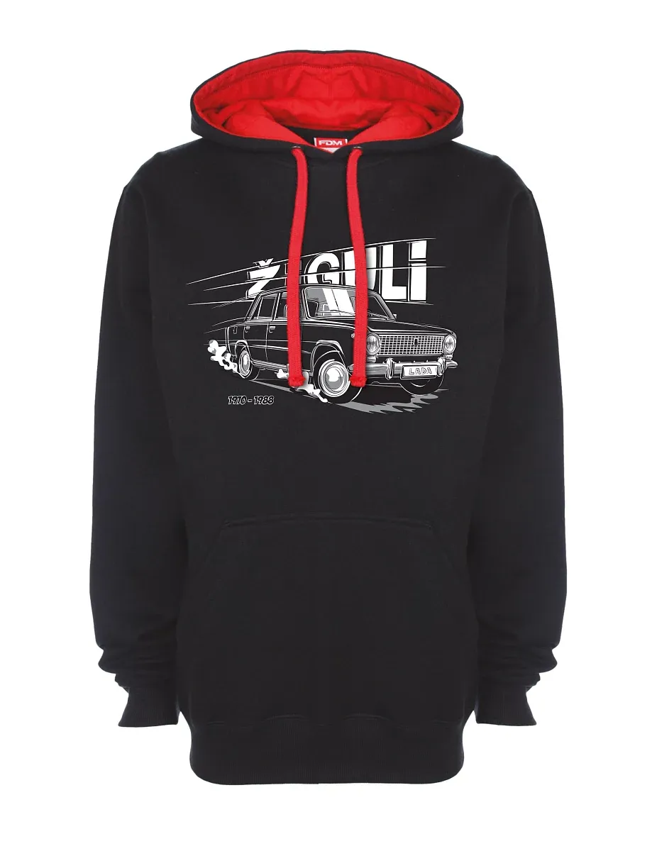 Rot-schwarzes Sweatshirt Lada-Žiguli