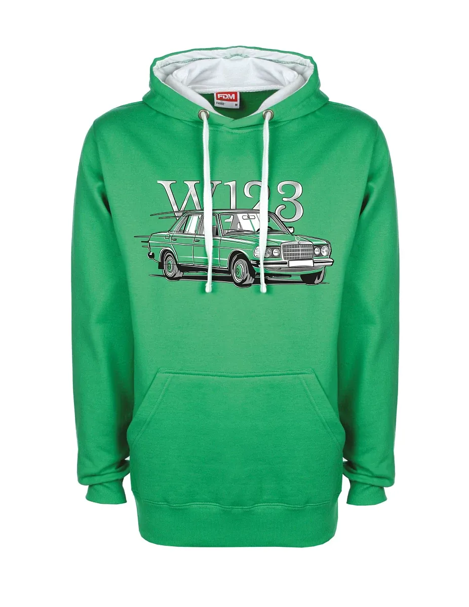 Weiß-grünes Sweatshirt W123